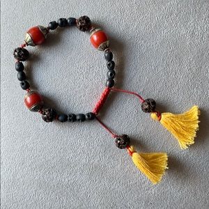 Boho handmade beaded tassel bracelet